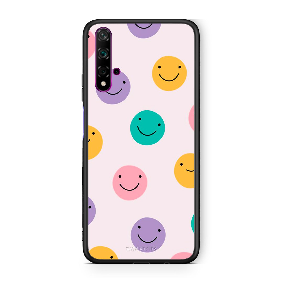 Huawei Nova 5T Smiley Faces θήκη από τη Smartfits με σχέδιο στο πίσω μέρος και μαύρο περίβλημα | Smartphone case with colorful back and black bezels by Smartfits