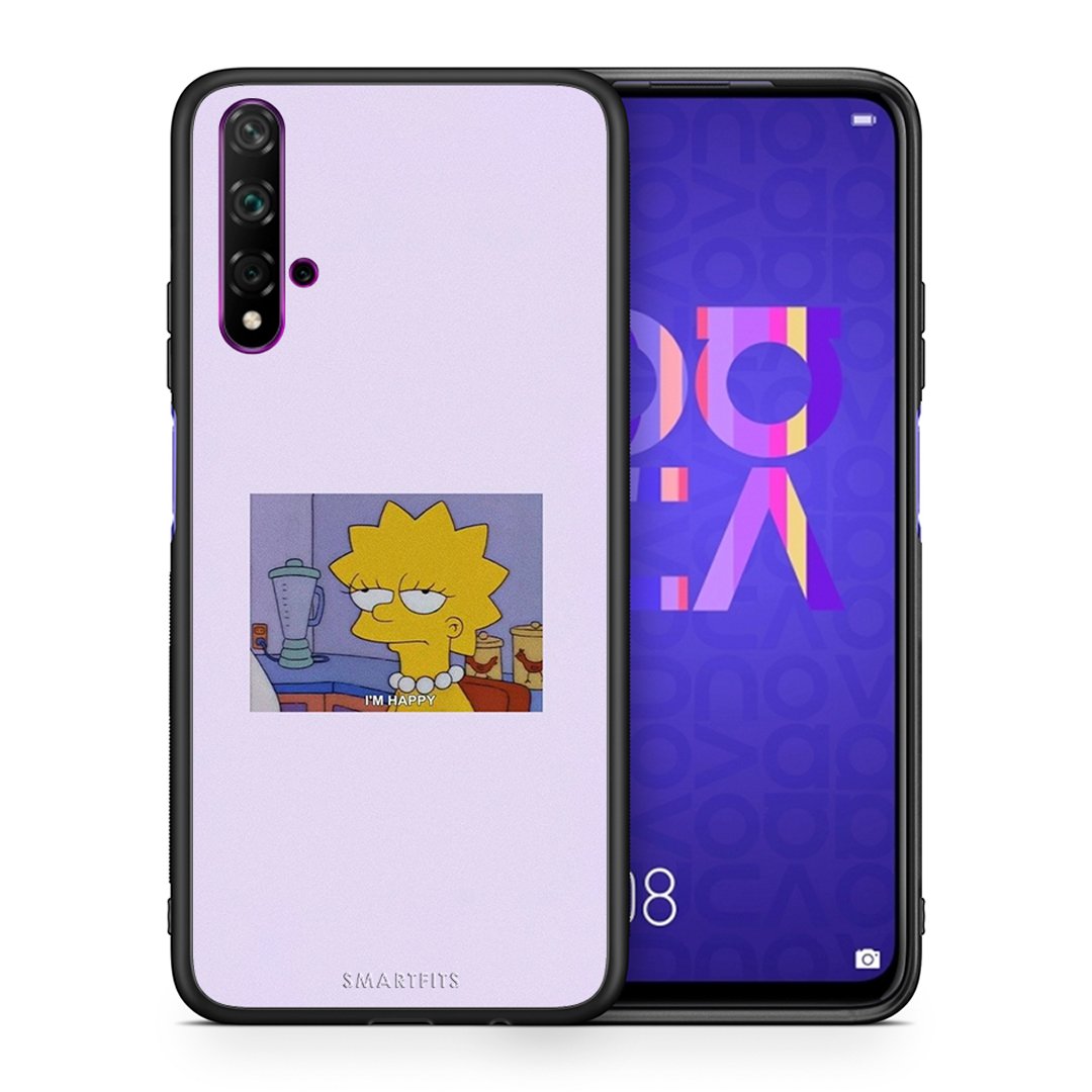 Θήκη Huawei Nova 5T/Honor 20 So Happy από τη Smartfits με σχέδιο στο πίσω μέρος και μαύρο περίβλημα | Huawei Nova 5T/Honor 20 So Happy case with colorful back and black bezels