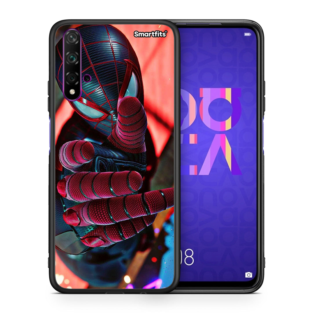 Θήκη Huawei Nova 5T / Honor 20 Spider Hand από τη Smartfits με σχέδιο στο πίσω μέρος και μαύρο περίβλημα | Huawei Nova 5T / Honor 20 Spider Hand case with colorful back and black bezels
