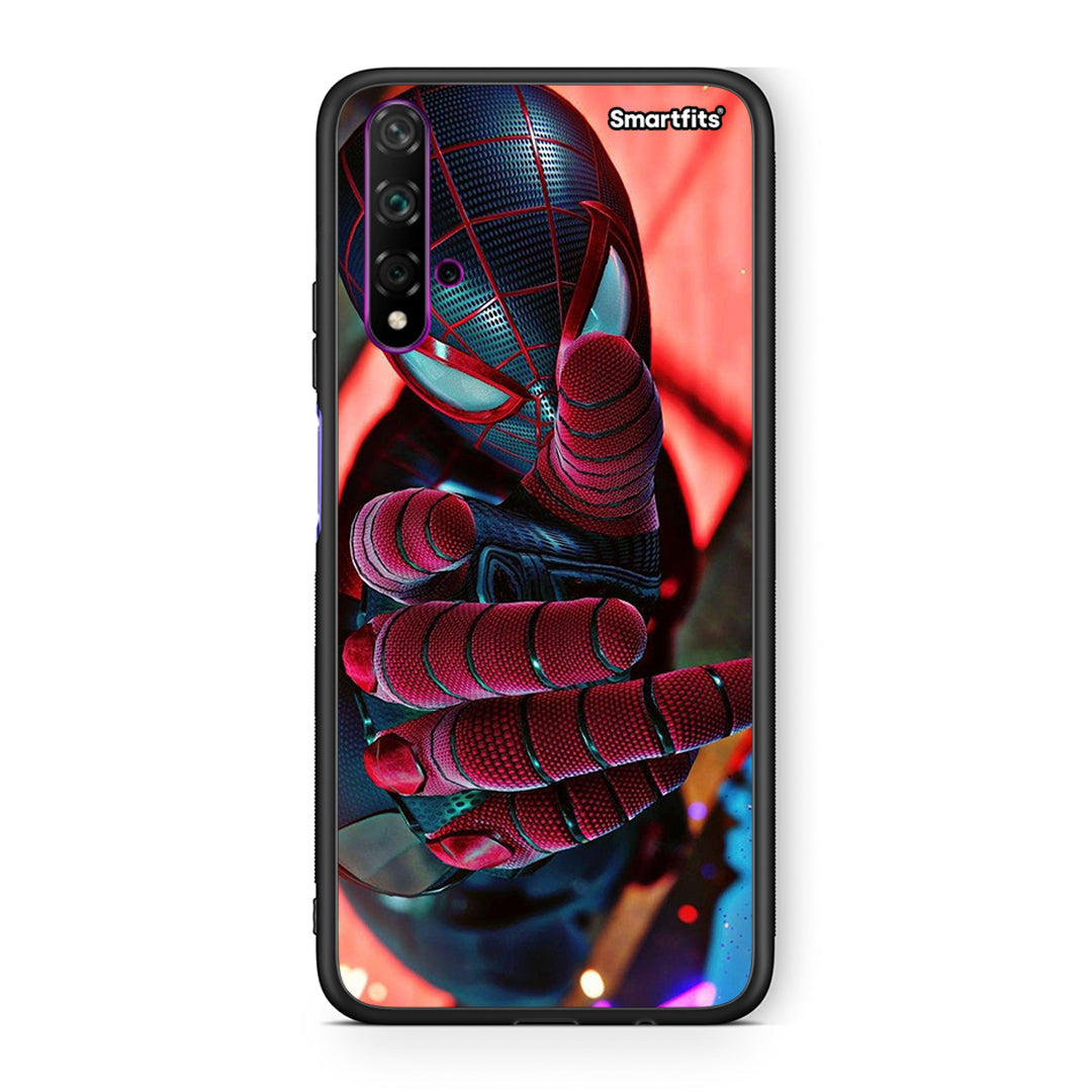 Huawei Nova 5T Spider Hand Θήκη από τη Smartfits με σχέδιο στο πίσω μέρος και μαύρο περίβλημα | Smartphone case with colorful back and black bezels by Smartfits