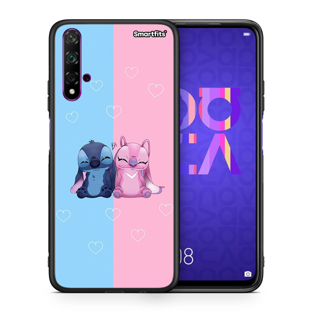 Θήκη Huawei Nova 5T/Honor 20 Stitch And Angel από τη Smartfits με σχέδιο στο πίσω μέρος και μαύρο περίβλημα | Huawei Nova 5T/Honor 20 Stitch And Angel case with colorful back and black bezels