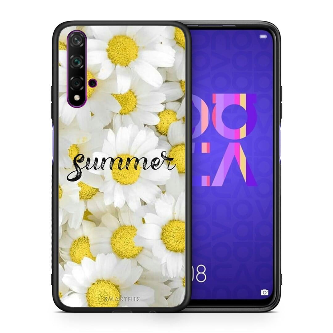 Θήκη Huawei Nova 5T / Honor 20 Summer Daisies από τη Smartfits με σχέδιο στο πίσω μέρος και μαύρο περίβλημα | Huawei Nova 5T / Honor 20 Summer Daisies case with colorful back and black bezels