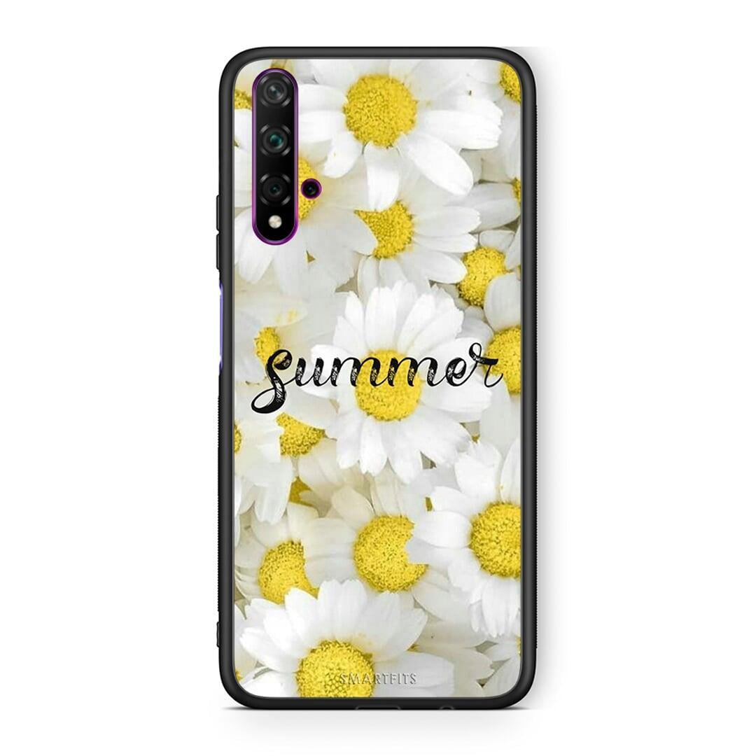 Huawei Nova 5T Summer Daisies Θήκη από τη Smartfits με σχέδιο στο πίσω μέρος και μαύρο περίβλημα | Smartphone case with colorful back and black bezels by Smartfits