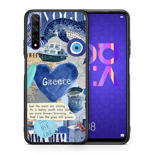 Θήκη Huawei Nova 5T / Honor 20 Summer In Greece από τη Smartfits με σχέδιο στο πίσω μέρος και μαύρο περίβλημα | Huawei Nova 5T / Honor 20 Summer In Greece case with colorful back and black bezels