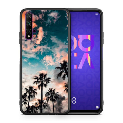 Θήκη Huawei Nova 5T/Honor 20 Sky Summer από τη Smartfits με σχέδιο στο πίσω μέρος και μαύρο περίβλημα | Huawei Nova 5T/Honor 20 Sky Summer case with colorful back and black bezels