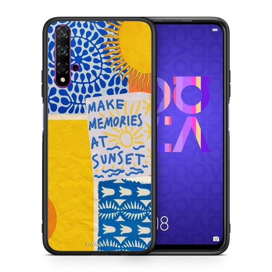 Θήκη Huawei Nova 5T / Honor 20 Sunset Memories από τη Smartfits με σχέδιο στο πίσω μέρος και μαύρο περίβλημα | Huawei Nova 5T / Honor 20 Sunset Memories case with colorful back and black bezels