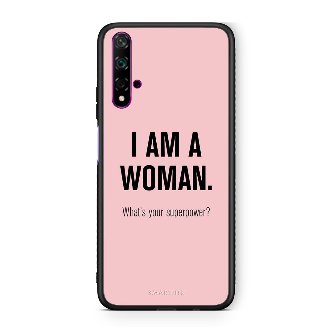 Huawei Nova 5T Superpower Woman θήκη από τη Smartfits με σχέδιο στο πίσω μέρος και μαύρο περίβλημα | Smartphone case with colorful back and black bezels by Smartfits