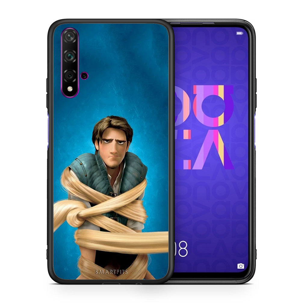 Θήκη Αγίου Βαλεντίνου Huawei Nova 5T / Honor 20 Tangled 1 από τη Smartfits με σχέδιο στο πίσω μέρος και μαύρο περίβλημα | Huawei Nova 5T / Honor 20 Tangled 1 case with colorful back and black bezels