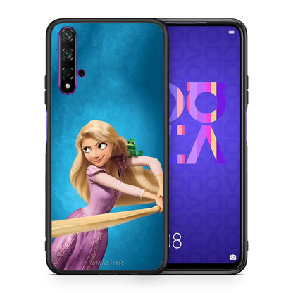 Θήκη Αγίου Βαλεντίνου Huawei Nova 5T / Honor 20 Tangled 2 από τη Smartfits με σχέδιο στο πίσω μέρος και μαύρο περίβλημα | Huawei Nova 5T / Honor 20 Tangled 2 case with colorful back and black bezels