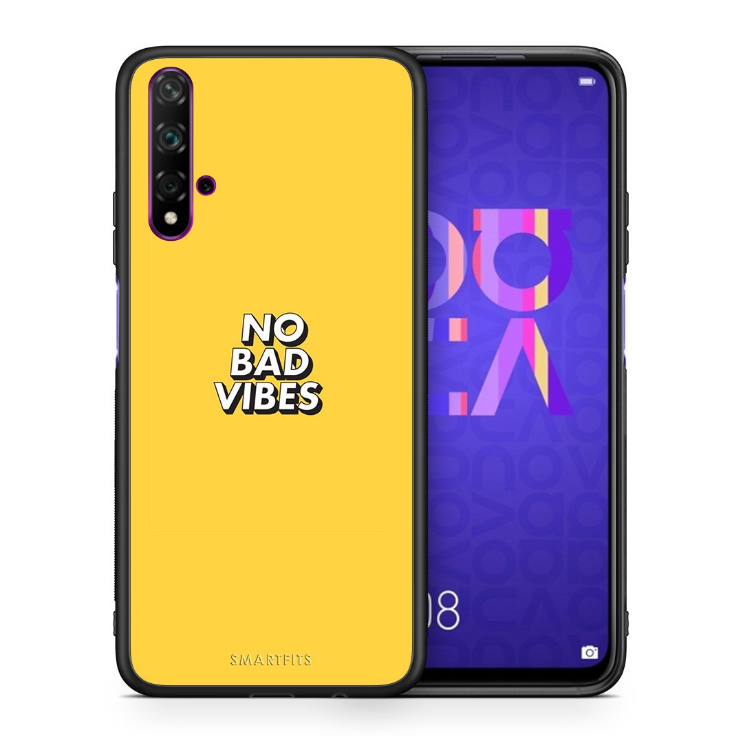 Θήκη Huawei Nova 5T/Honor 20 Vibes Text από τη Smartfits με σχέδιο στο πίσω μέρος και μαύρο περίβλημα | Huawei Nova 5T/Honor 20 Vibes Text case with colorful back and black bezels