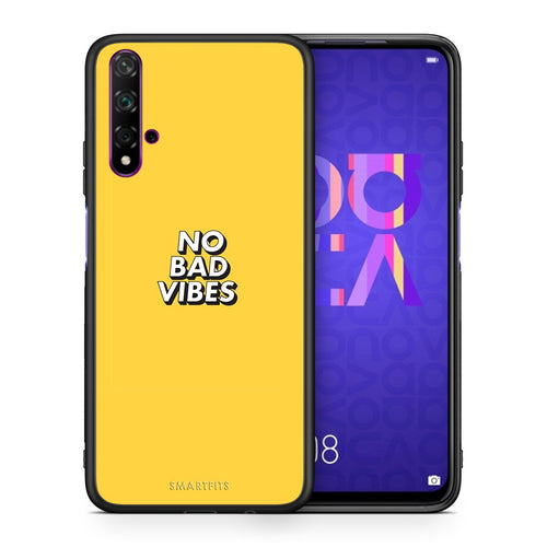 Θήκη Huawei Nova 5T/Honor 20 Vibes Text από τη Smartfits με σχέδιο στο πίσω μέρος και μαύρο περίβλημα | Huawei Nova 5T/Honor 20 Vibes Text case with colorful back and black bezels