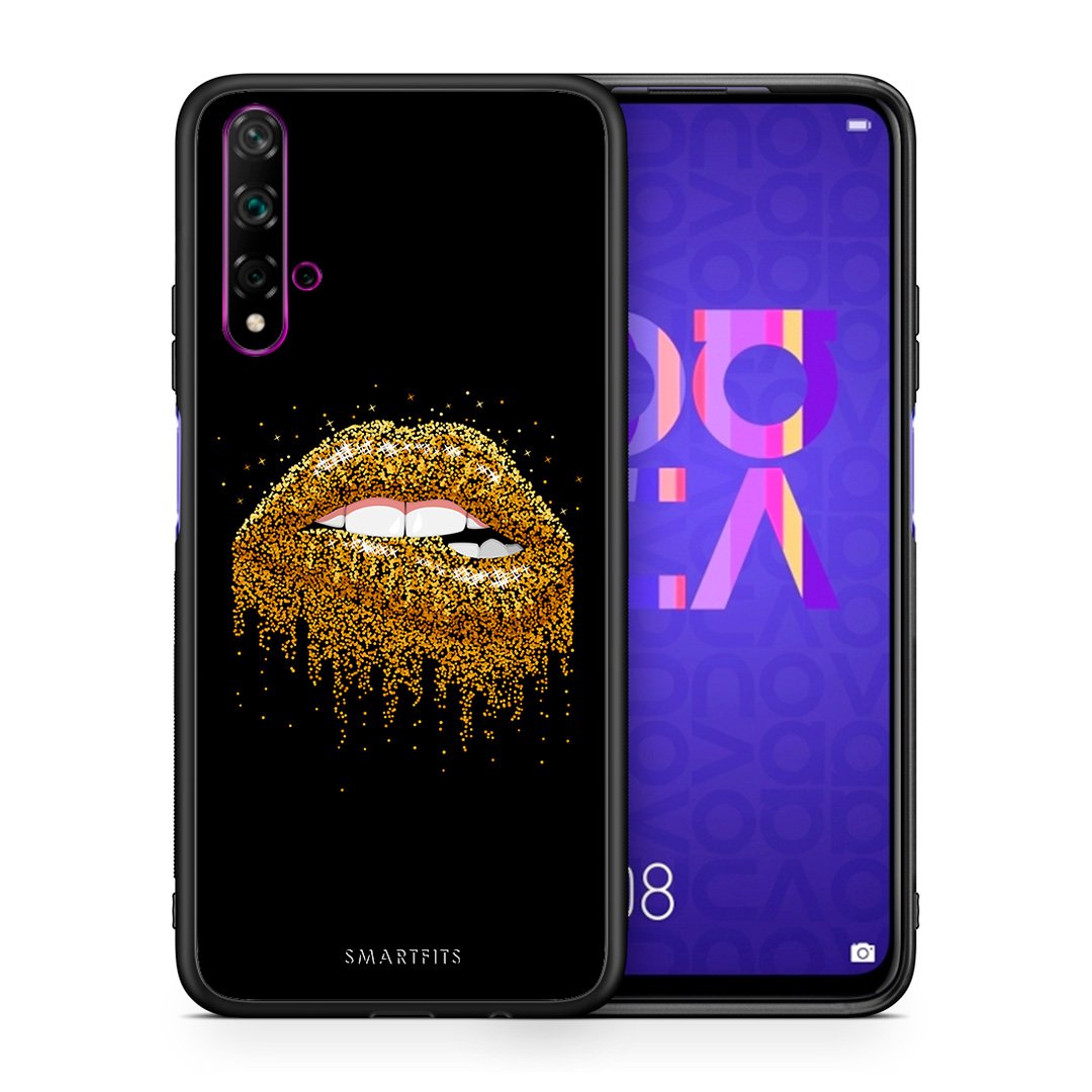 Θήκη Huawei Nova 5T/Honor 20 Golden Valentine από τη Smartfits με σχέδιο στο πίσω μέρος και μαύρο περίβλημα | Huawei Nova 5T/Honor 20 Golden Valentine case with colorful back and black bezels