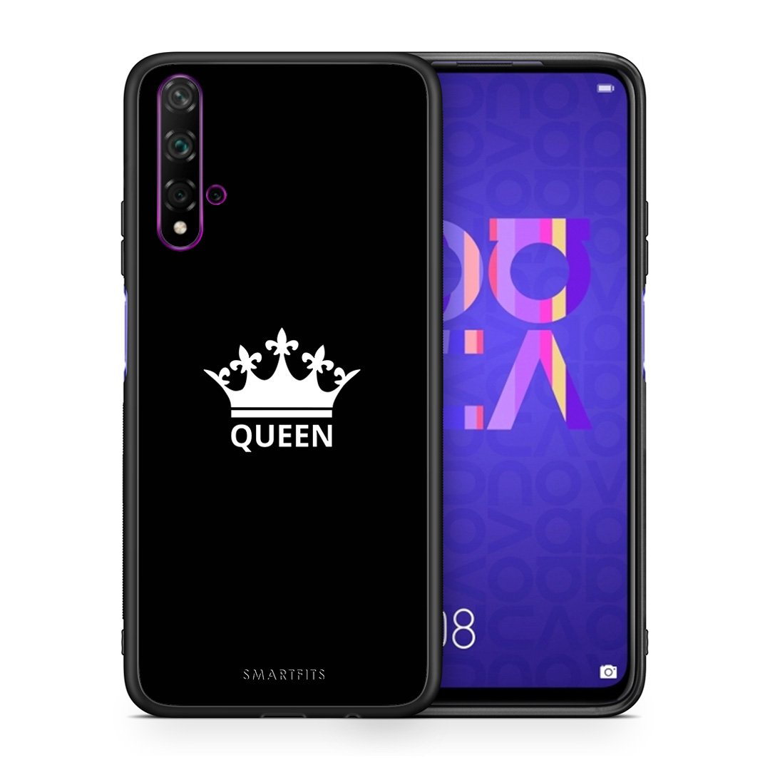Θήκη Huawei Nova 5T/Honor 20 Queen Valentine από τη Smartfits με σχέδιο στο πίσω μέρος και μαύρο περίβλημα | Huawei Nova 5T/Honor 20 Queen Valentine case with colorful back and black bezels