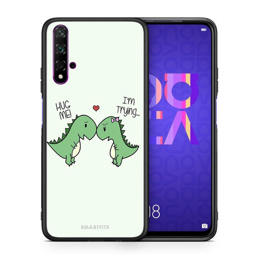 Θήκη Huawei Nova 5T/Honor 20 Rex Valentine από τη Smartfits με σχέδιο στο πίσω μέρος και μαύρο περίβλημα | Huawei Nova 5T/Honor 20 Rex Valentine case with colorful back and black bezels