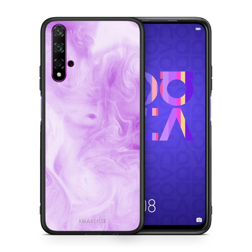 Θήκη Huawei Nova 5T/Honor 20 Lavender Watercolor από τη Smartfits με σχέδιο στο πίσω μέρος και μαύρο περίβλημα | Huawei Nova 5T/Honor 20 Lavender Watercolor case with colorful back and black bezels