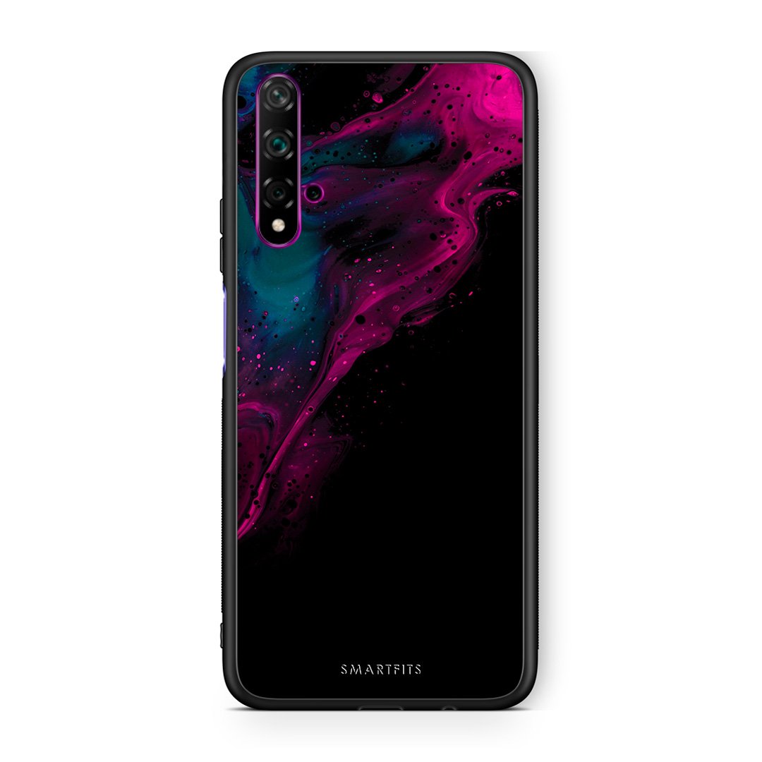 4 - Huawei Nova 5T Pink Black Watercolor case, cover, bumper