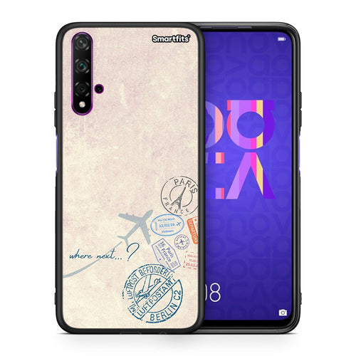 Θήκη Huawei Nova 5T / Honor 20 Where Next από τη Smartfits με σχέδιο στο πίσω μέρος και μαύρο περίβλημα | Huawei Nova 5T / Honor 20 Where Next case with colorful back and black bezels