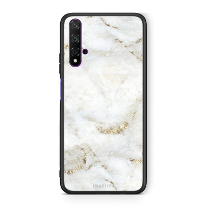 Huawei Nova 5T White Gold Marble θήκη από τη Smartfits με σχέδιο στο πίσω μέρος και μαύρο περίβλημα | Smartphone case with colorful back and black bezels by Smartfits