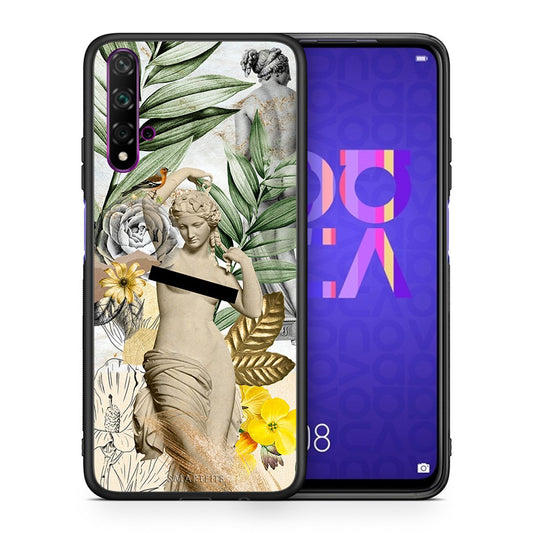 Θήκη Huawei Nova 5T/Honor 20 Woman Statue από τη Smartfits με σχέδιο στο πίσω μέρος και μαύρο περίβλημα | Huawei Nova 5T/Honor 20 Woman Statue case with colorful back and black bezels