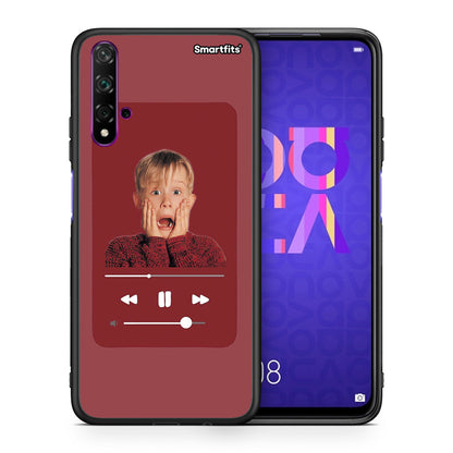 Θήκη Huawei Nova 5T/Honor 20 Xmas Alone Music από τη Smartfits με σχέδιο στο πίσω μέρος και μαύρο περίβλημα | Huawei Nova 5T/Honor 20 Xmas Alone Music case with colorful back and black bezels
