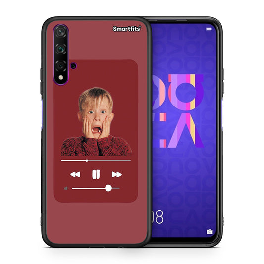 Θήκη Huawei Nova 5T/Honor 20 Xmas Alone Music από τη Smartfits με σχέδιο στο πίσω μέρος και μαύρο περίβλημα | Huawei Nova 5T/Honor 20 Xmas Alone Music case with colorful back and black bezels