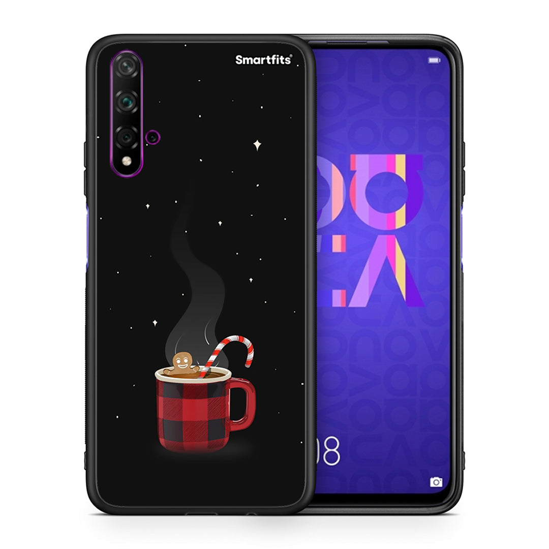 Θήκη Huawei Nova 5T/Honor 20 Xmas Bathing από τη Smartfits με σχέδιο στο πίσω μέρος και μαύρο περίβλημα | Huawei Nova 5T/Honor 20 Xmas Bathing case with colorful back and black bezels