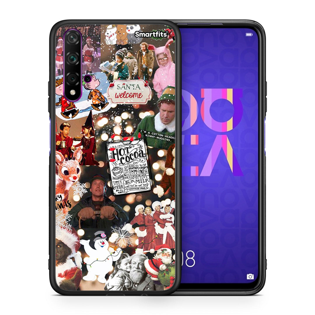 Θήκη Huawei Nova 5T/Honor 20 Xmas Movies από τη Smartfits με σχέδιο στο πίσω μέρος και μαύρο περίβλημα | Huawei Nova 5T/Honor 20 Xmas Movies case with colorful back and black bezels