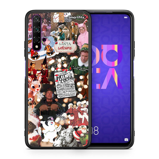 Θήκη Huawei Nova 5T/Honor 20 Xmas Movies από τη Smartfits με σχέδιο στο πίσω μέρος και μαύρο περίβλημα | Huawei Nova 5T/Honor 20 Xmas Movies case with colorful back and black bezels