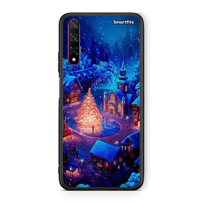 Huawei Nova 5T Xmas Village θήκη από τη Smartfits με σχέδιο στο πίσω μέρος και μαύρο περίβλημα | Smartphone case with colorful back and black bezels by Smartfits