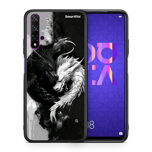 Θήκη Huawei Nova 5T / Honor 20 Yin Yang από τη Smartfits με σχέδιο στο πίσω μέρος και μαύρο περίβλημα | Huawei Nova 5T / Honor 20 Yin Yang case with colorful back and black bezels