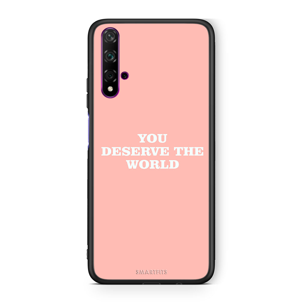 Huawei Nova 5T You Deserve The World Θήκη Αγίου Βαλεντίνου από τη Smartfits με σχέδιο στο πίσω μέρος και μαύρο περίβλημα | Smartphone case with colorful back and black bezels by Smartfits