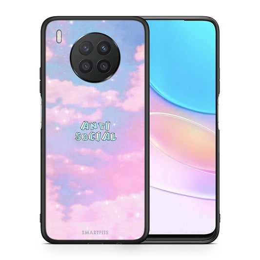 Θήκη Αγίου Βαλεντίνου Huawei Nova 8i / Honor 50 Lite Anti Social από τη Smartfits με σχέδιο στο πίσω μέρος και μαύρο περίβλημα | Huawei Nova 8i / Honor 50 Lite Anti Social case with colorful back and black bezels