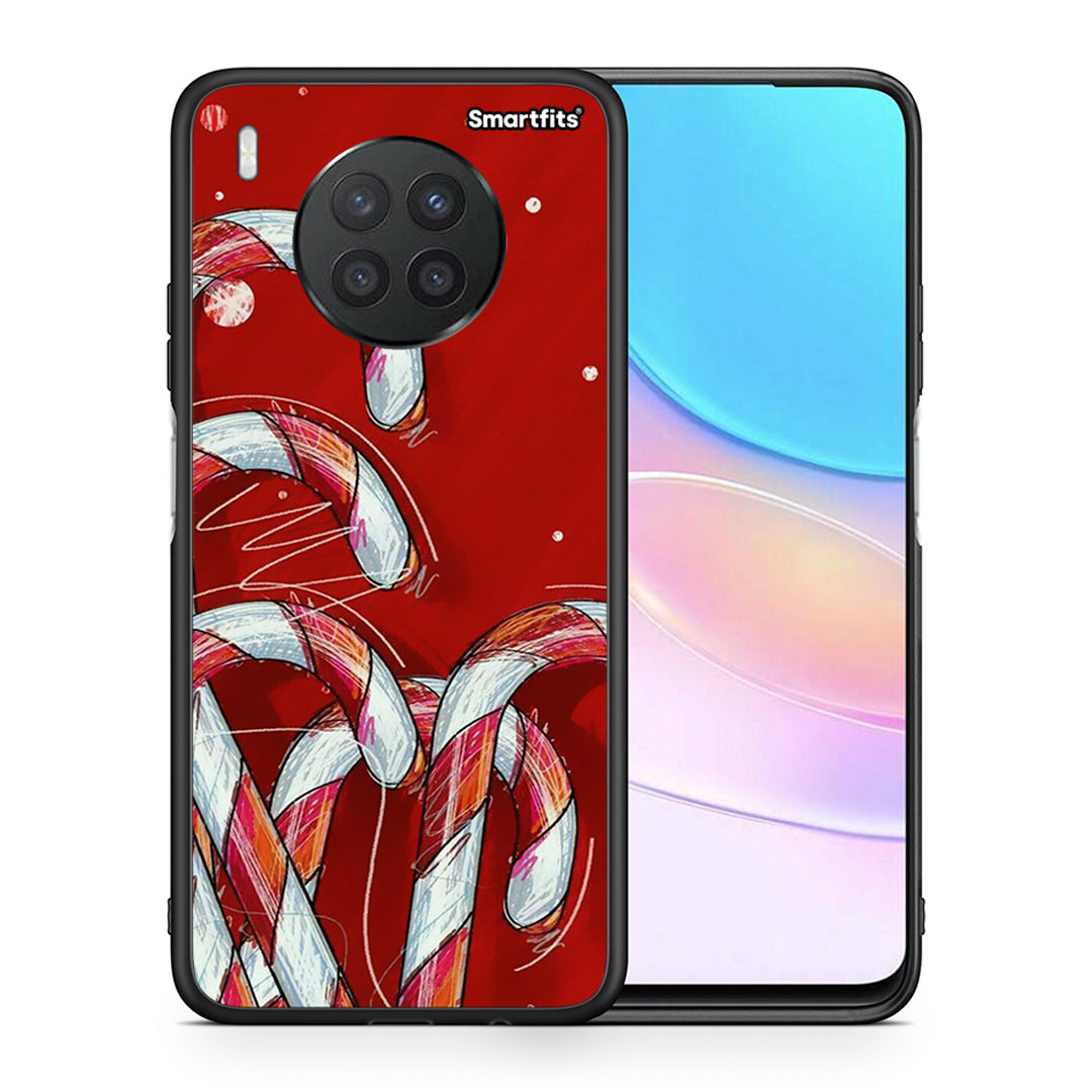 Θήκη Huawei Nova 8i / Honor 50 Lite Candy Cane από τη Smartfits με σχέδιο στο πίσω μέρος και μαύρο περίβλημα | Huawei Nova 8i / Honor 50 Lite Candy Cane case with colorful back and black bezels