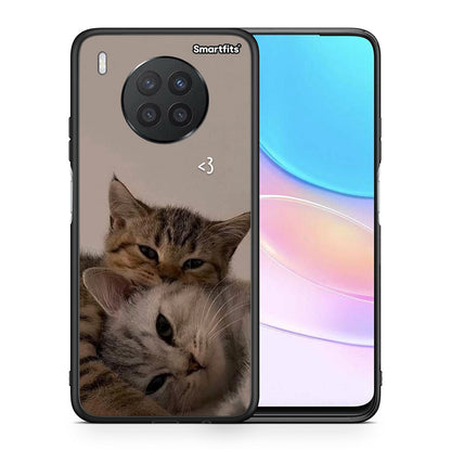 Θήκη Huawei Nova 8i / Honor 50 Lite Cats In Love από τη Smartfits με σχέδιο στο πίσω μέρος και μαύρο περίβλημα | Huawei Nova 8i / Honor 50 Lite Cats In Love case with colorful back and black bezels
