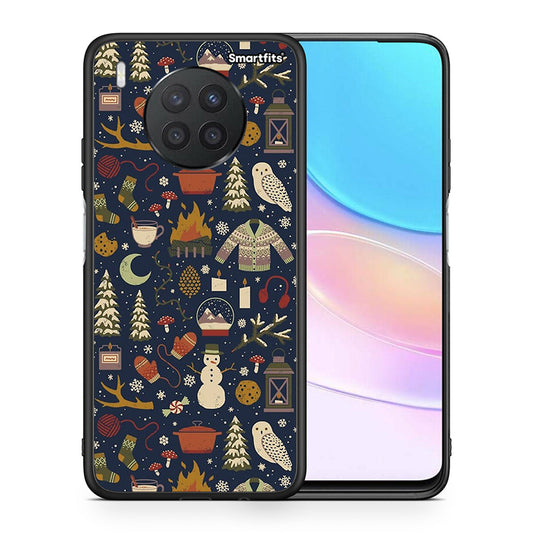 Θήκη Huawei Nova 8i / Honor 50 Lite Christmas Elements από τη Smartfits με σχέδιο στο πίσω μέρος και μαύρο περίβλημα | Huawei Nova 8i / Honor 50 Lite Christmas Elements case with colorful back and black bezels