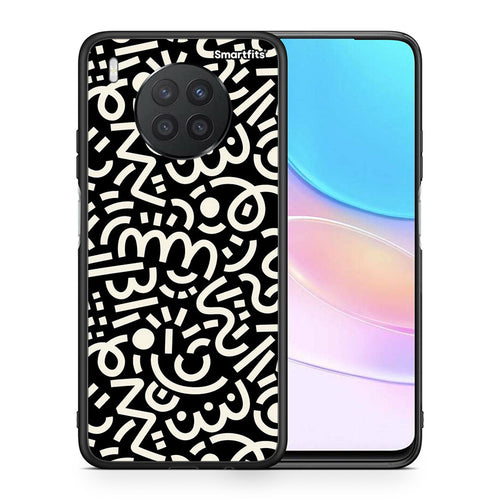 Θήκη Huawei Nova 8i / Honor 50 Lite Doodle Art από τη Smartfits με σχέδιο στο πίσω μέρος και μαύρο περίβλημα | Huawei Nova 8i / Honor 50 Lite Doodle Art case with colorful back and black bezels