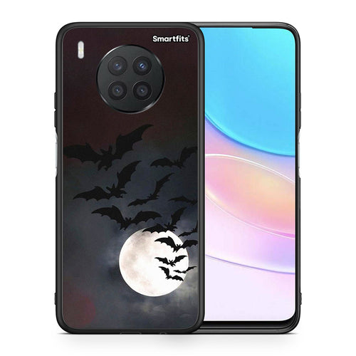 Θήκη Huawei Nova 8i / Honor 50 Lite Halloween Bat Night από τη Smartfits με σχέδιο στο πίσω μέρος και μαύρο περίβλημα | Huawei Nova 8i / Honor 50 Lite Halloween Bat Night case with colorful back and black bezels