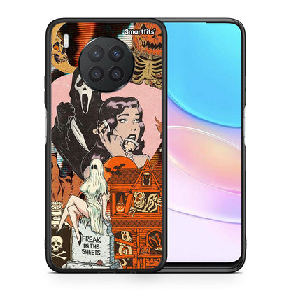 Θήκη Huawei Nova 8i / Honor 50 Lite Halloween Collage από τη Smartfits με σχέδιο στο πίσω μέρος και μαύρο περίβλημα | Huawei Nova 8i / Honor 50 Lite Halloween Collage case with colorful back and black bezels