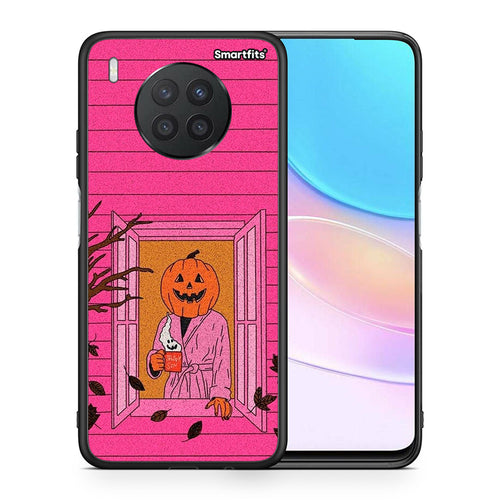 Θήκη Huawei Nova 8i / Honor 50 Lite Halloween Pumpkin Lady από τη Smartfits με σχέδιο στο πίσω μέρος και μαύρο περίβλημα | Huawei Nova 8i / Honor 50 Lite Halloween Pumpkin Lady case with colorful back and black bezels