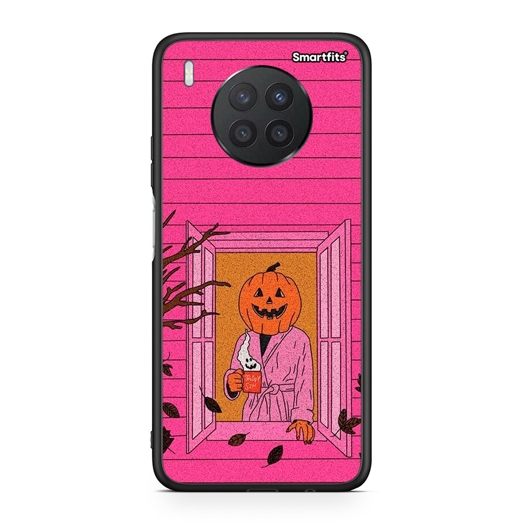 Huawei Nova 8i / Honor 50 Lite Halloween Pumpkin Lady θήκη από τη Smartfits με σχέδιο στο πίσω μέρος και μαύρο περίβλημα | Smartphone case with colorful back and black bezels by Smartfits