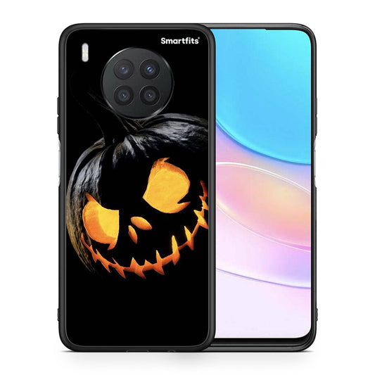 Θήκη Huawei Nova 8i / Honor 50 Lite Halloween Scary Pumpkin από τη Smartfits με σχέδιο στο πίσω μέρος και μαύρο περίβλημα | Huawei Nova 8i / Honor 50 Lite Halloween Scary Pumpkin case with colorful back and black bezels