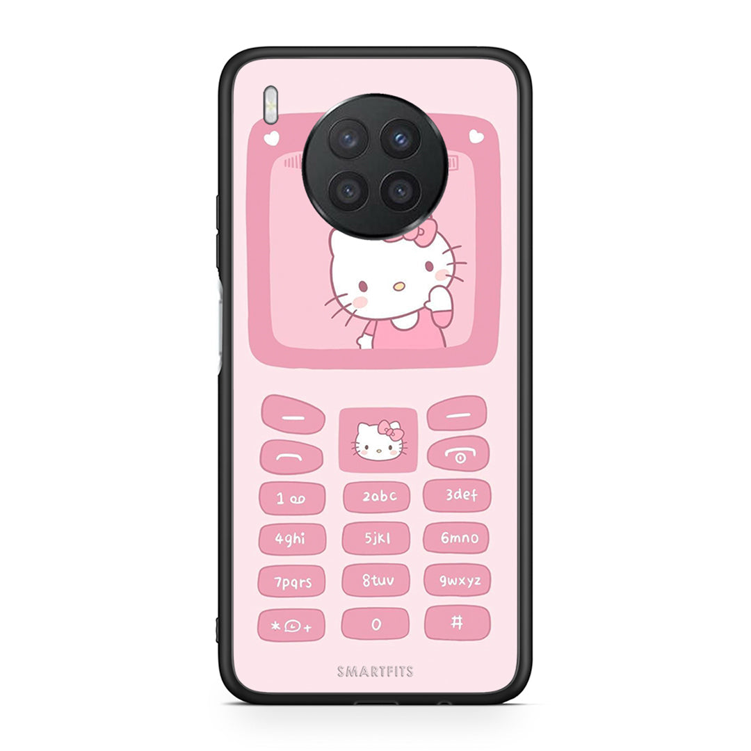 Huawei Nova 8i / Honor 50 Lite Hello Kitten Θήκη Αγίου Βαλεντίνου από τη Smartfits με σχέδιο στο πίσω μέρος και μαύρο περίβλημα | Smartphone case with colorful back and black bezels by Smartfits