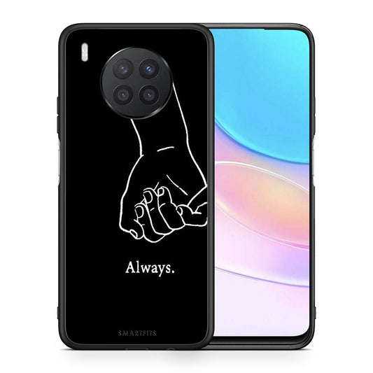 Θήκη Αγίου Βαλεντίνου Huawei Nova 8i / Honor 50 Lite Always & Forever 1 από τη Smartfits με σχέδιο στο πίσω μέρος και μαύρο περίβλημα | Huawei Nova 8i / Honor 50 Lite Always & Forever 1 case with colorful back and black bezels