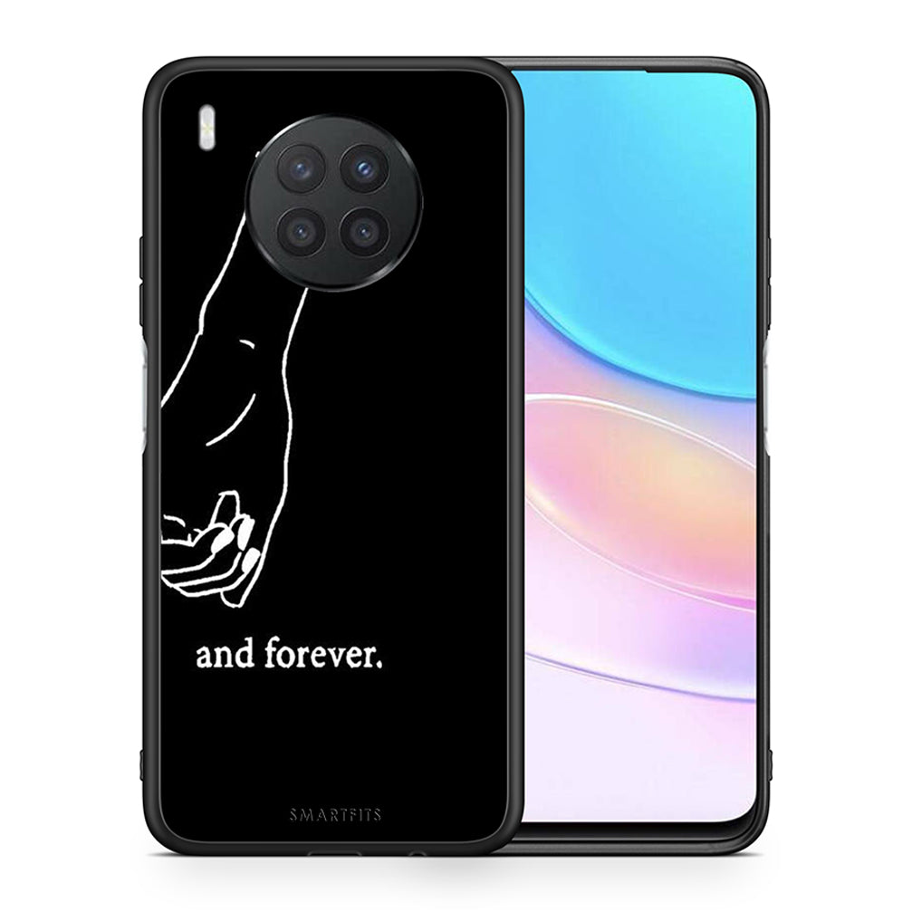 Θήκη Αγίου Βαλεντίνου Huawei Nova 8i / Honor 50 Lite Always & Forever 2 από τη Smartfits με σχέδιο στο πίσω μέρος και μαύρο περίβλημα | Huawei Nova 8i / Honor 50 Lite Always & Forever 2 case with colorful back and black bezels