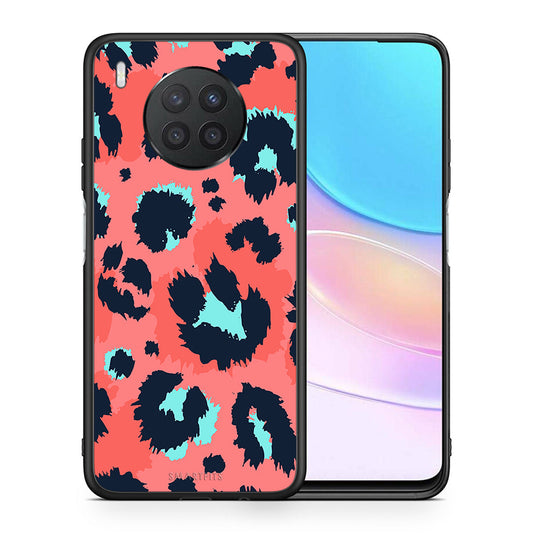 Θήκη Huawei Nova 8i / Honor 50 Lite Pink Leopard Animal από τη Smartfits με σχέδιο στο πίσω μέρος και μαύρο περίβλημα | Huawei Nova 8i / Honor 50 Lite Pink Leopard Animal case with colorful back and black bezels
