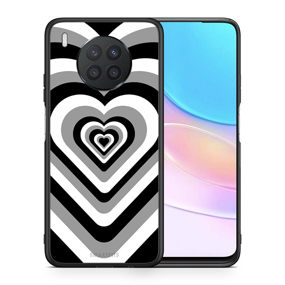 Θήκη Huawei Nova 8i / Honor 50 Lite Black Hearts από τη Smartfits με σχέδιο στο πίσω μέρος και μαύρο περίβλημα | Huawei Nova 8i / Honor 50 Lite Black Hearts case with colorful back and black bezels