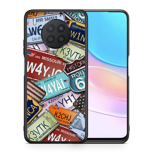 Θήκη Huawei Nova 8i / Honor 50 Lite Car Plates από τη Smartfits με σχέδιο στο πίσω μέρος και μαύρο περίβλημα | Huawei Nova 8i / Honor 50 Lite Car Plates case with colorful back and black bezels