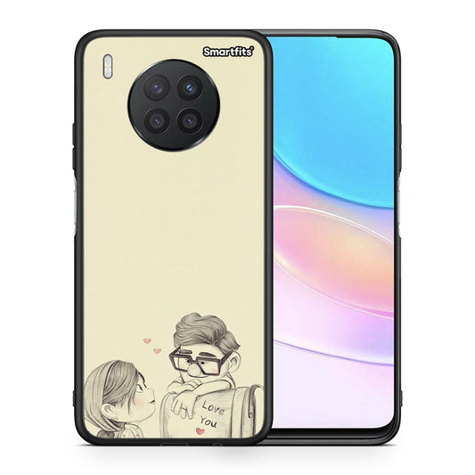 Θήκη Huawei Nova 8i / Honor 50 Lite Carl And Ellie από τη Smartfits με σχέδιο στο πίσω μέρος και μαύρο περίβλημα | Huawei Nova 8i / Honor 50 Lite Carl And Ellie case with colorful back and black bezels