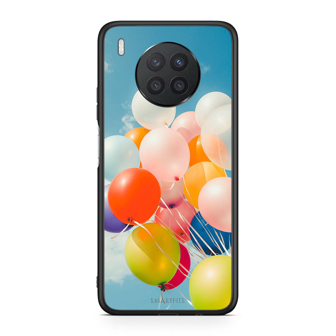 Huawei Nova 8i / Honor 50 Lite Colorful Balloons θήκη από τη Smartfits με σχέδιο στο πίσω μέρος και μαύρο περίβλημα | Smartphone case with colorful back and black bezels by Smartfits