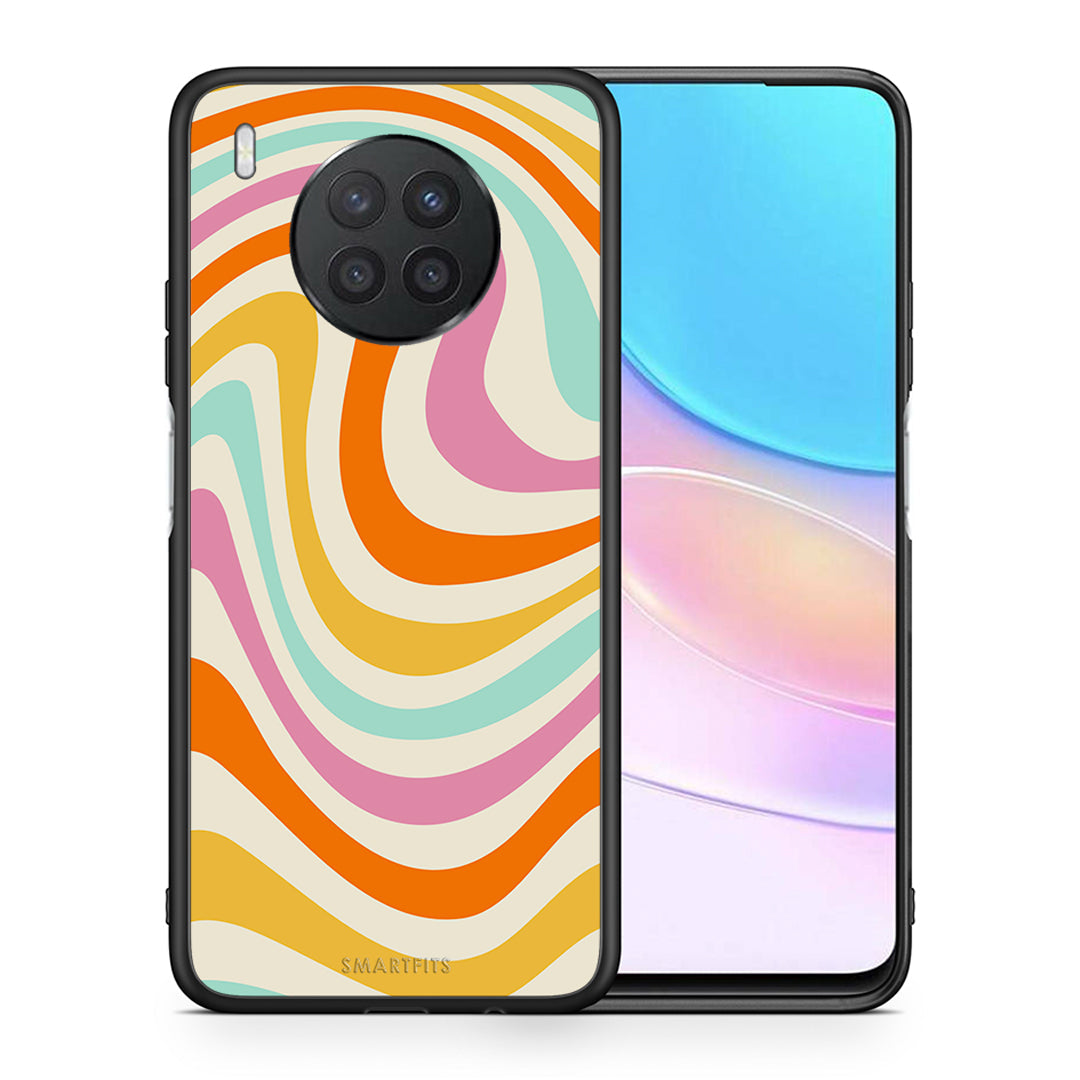 Θήκη Huawei Nova 8i / Honor 50 Lite Colourful Waves από τη Smartfits με σχέδιο στο πίσω μέρος και μαύρο περίβλημα | Huawei Nova 8i / Honor 50 Lite Colourful Waves case with colorful back and black bezels